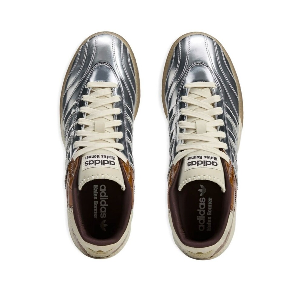 Adidas X Wales Bonner Samba Metallic Leather Sneakers Silver NWT Size 7